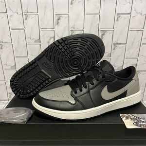 Nike Air Jordan 1 Low Retro Golf Shadow Grey Black Spikeless Mens 10 Masters